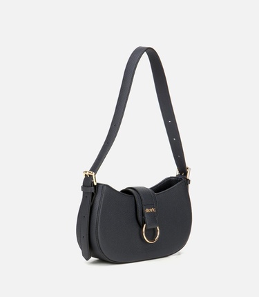  Kadın Lacivert Kilit Detaylı Omuz Çantası