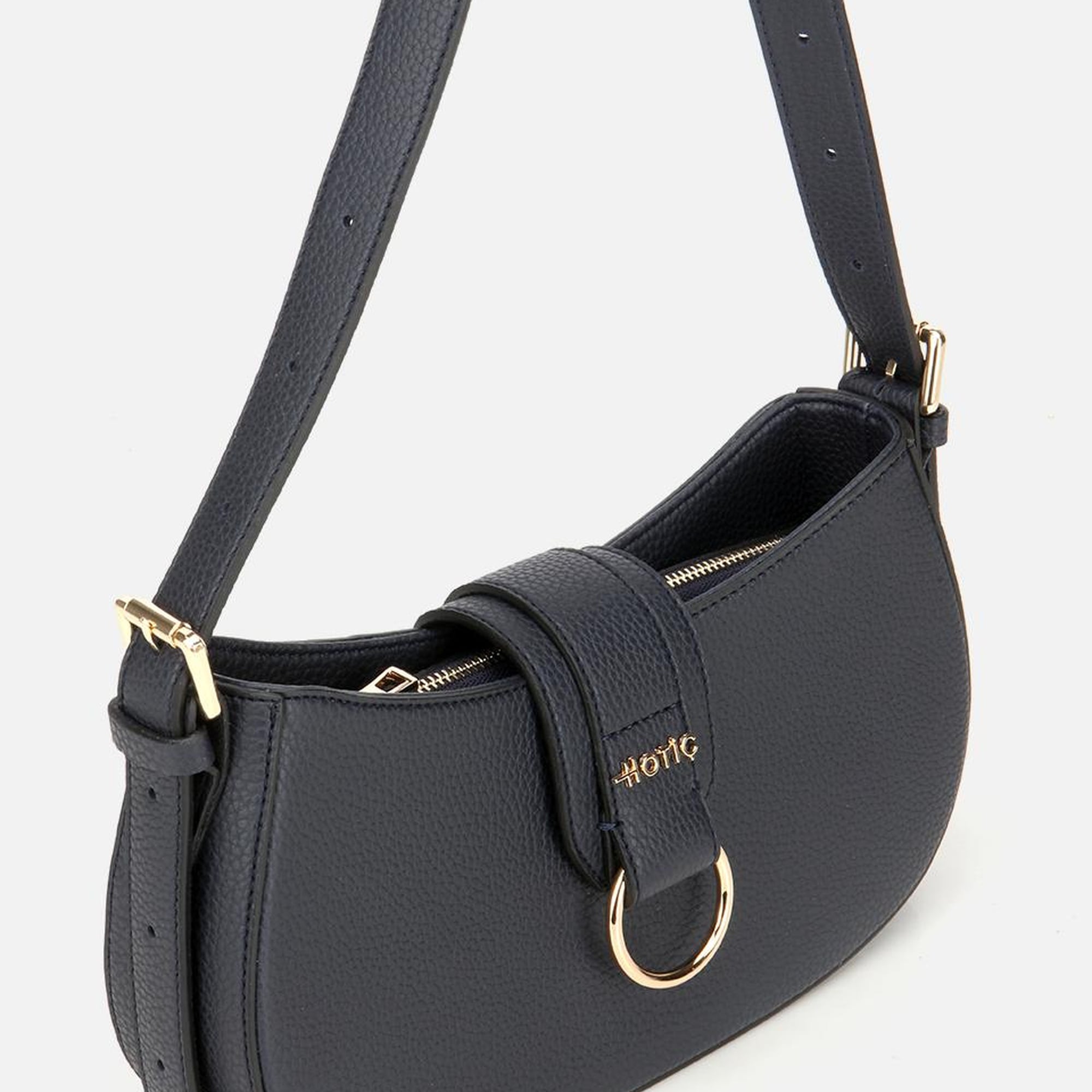 Kadın Lacivert Kilit Detaylı Omuz Çantası