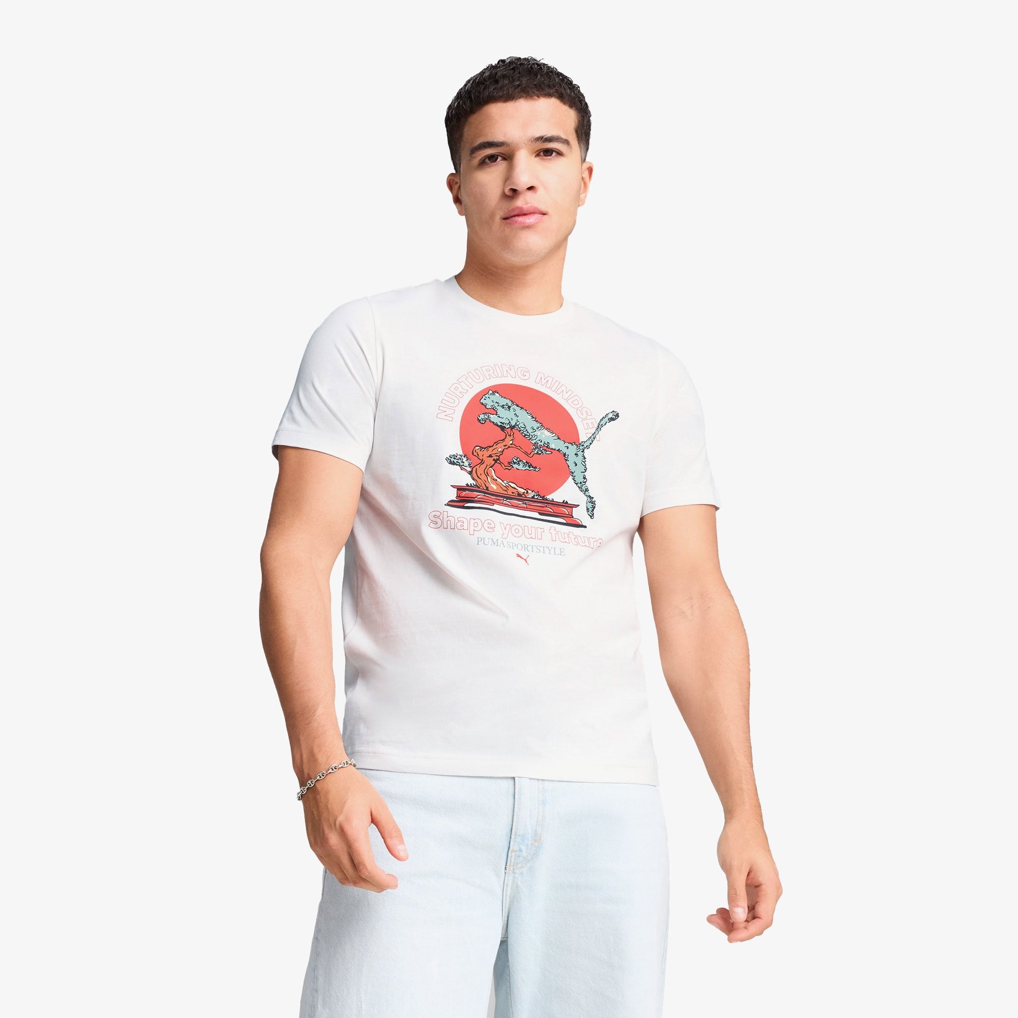 Puma Graphics Bonsai Erkek Beyaz T-Shirt