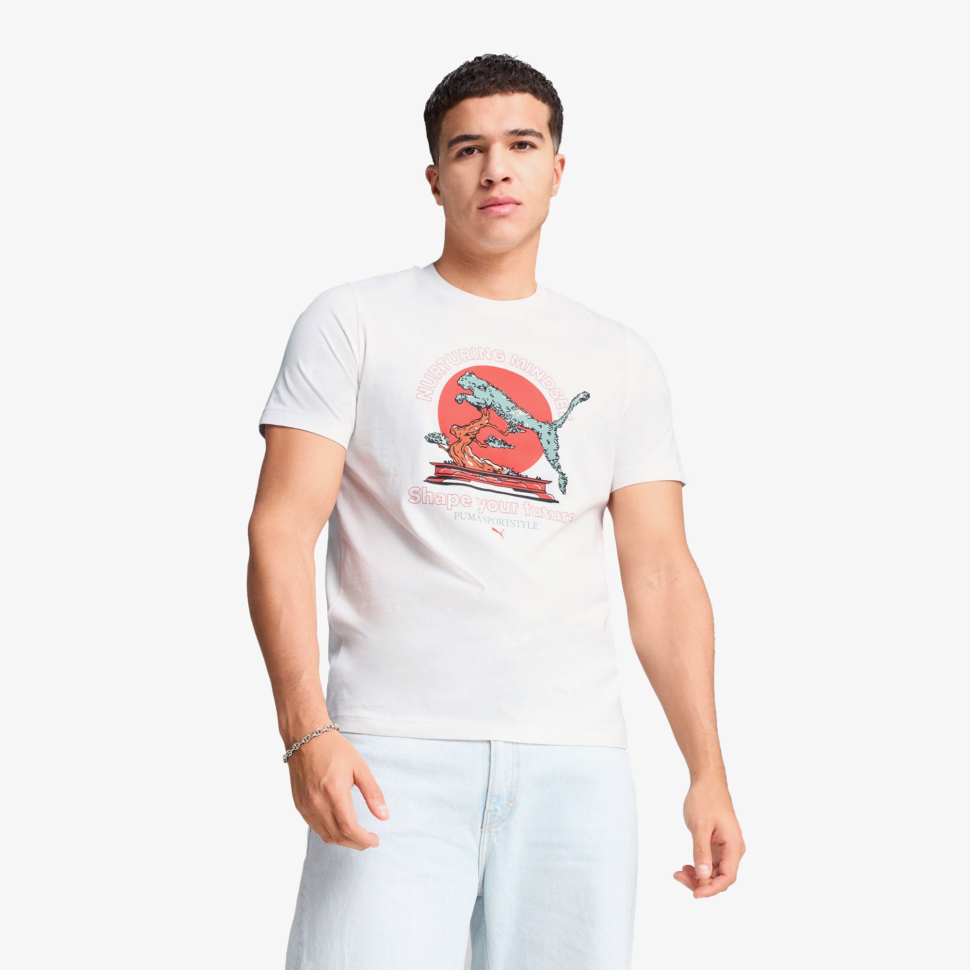  Puma Graphics Bonsai Erkek Beyaz T-Shirt