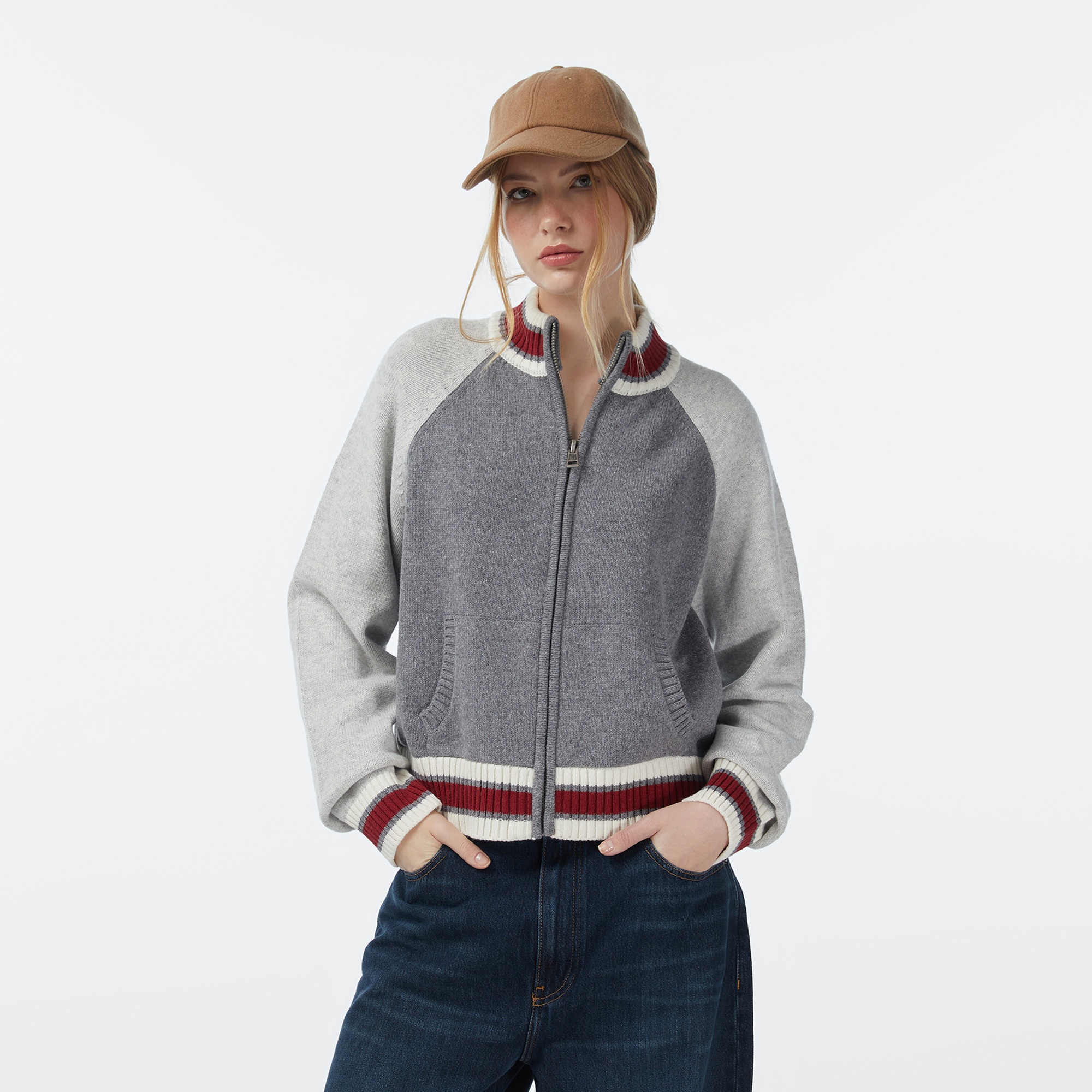 Guess Zipped Back In Yün Karışımlı Kadın Renkli Triko