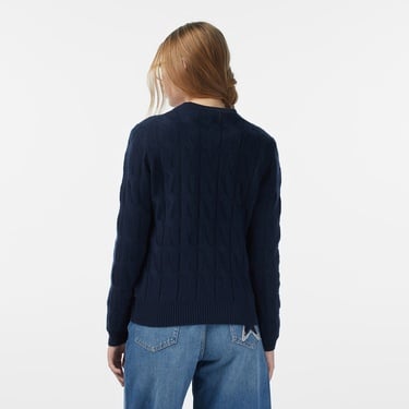  Tommy Hilfiger Soft Wool Cable Kadın Lacivert Kazak