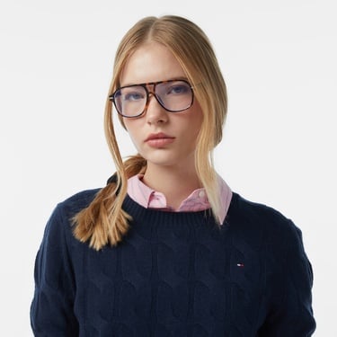  Tommy Hilfiger Soft Wool Cable Kadın Lacivert Kazak