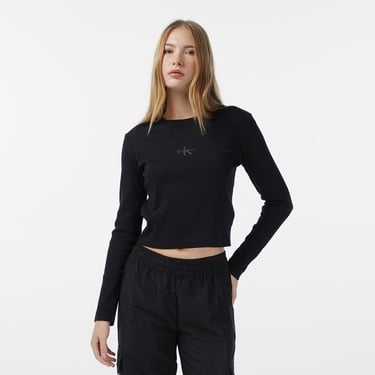  Calvin Klein Monologo Baby Kadın Siyah T-Shirt