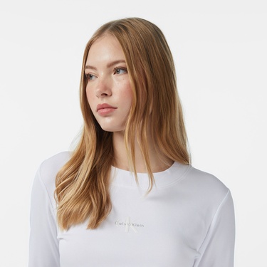  Calvin Klein Monologo Kadın Beyaz T-Shirt