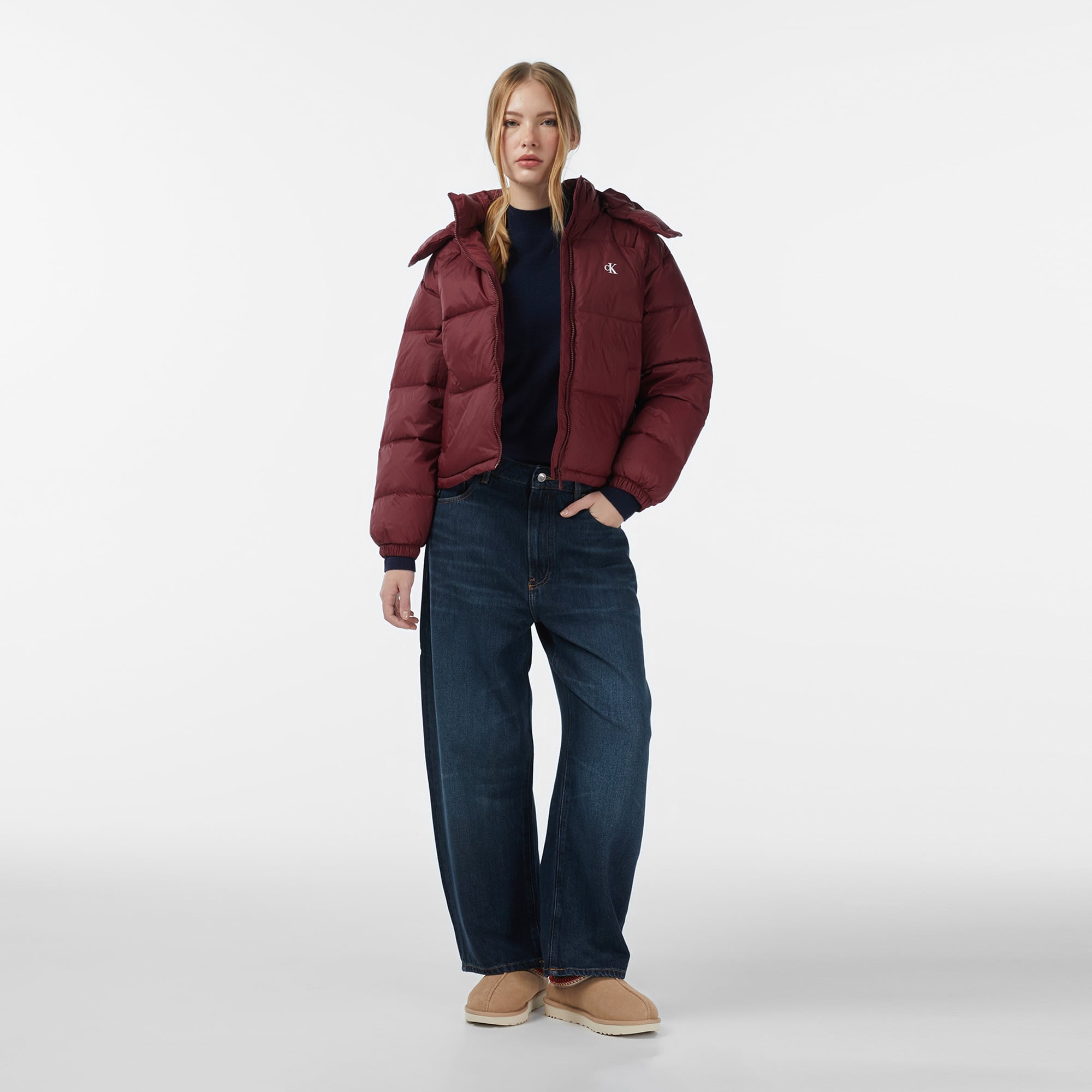 Calvin Klein Essential Midweight Puffer Kadın Kırmızı Mont