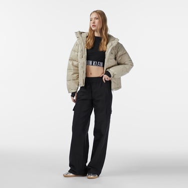  Calvin Klein Shine Puffer Kadın Kahverengi Ceket