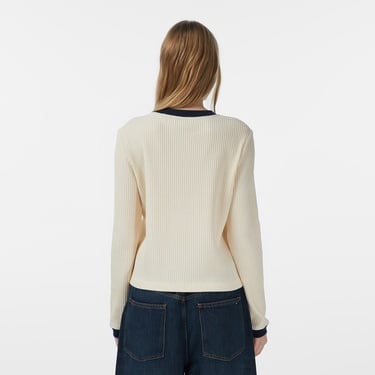  Calvin Klein Waffle Kadın Beyaz T-Shirt