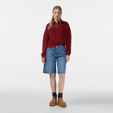  Les Benjamins Regular Fit Kadın Kırmızı Triko