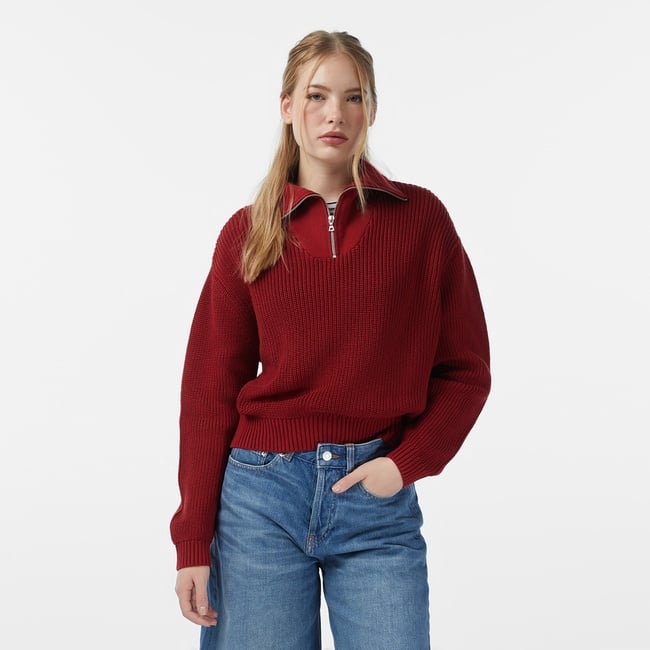  Les Benjamins Regular Fit Kadın Kırmızı Triko