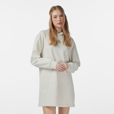  Calvin Klein Monologo Premium Terry Kadın Gri Elbise