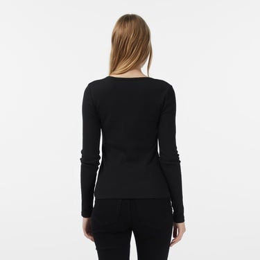  Calvin Klein Woven Label Kadın Siyah T-Shirt