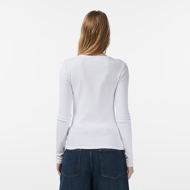  Calvin Klein Woven Label Kadın Beyaz T-Shirt