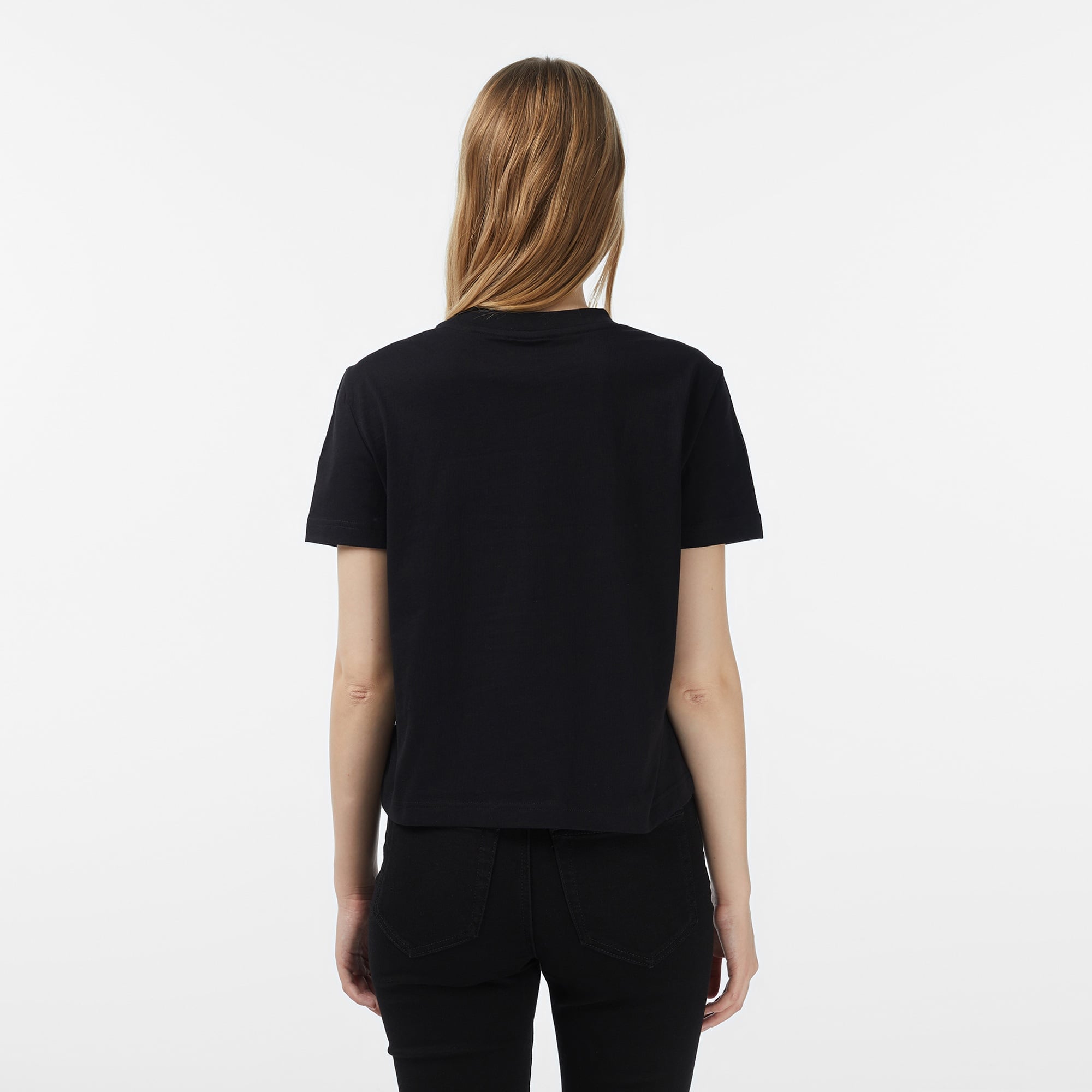 Calvin Klein Fitted Script Kadın Siyah T-Shirt