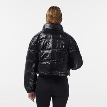  Calvin Klein Shine Crop Puffer Kadın Siyah Ceket