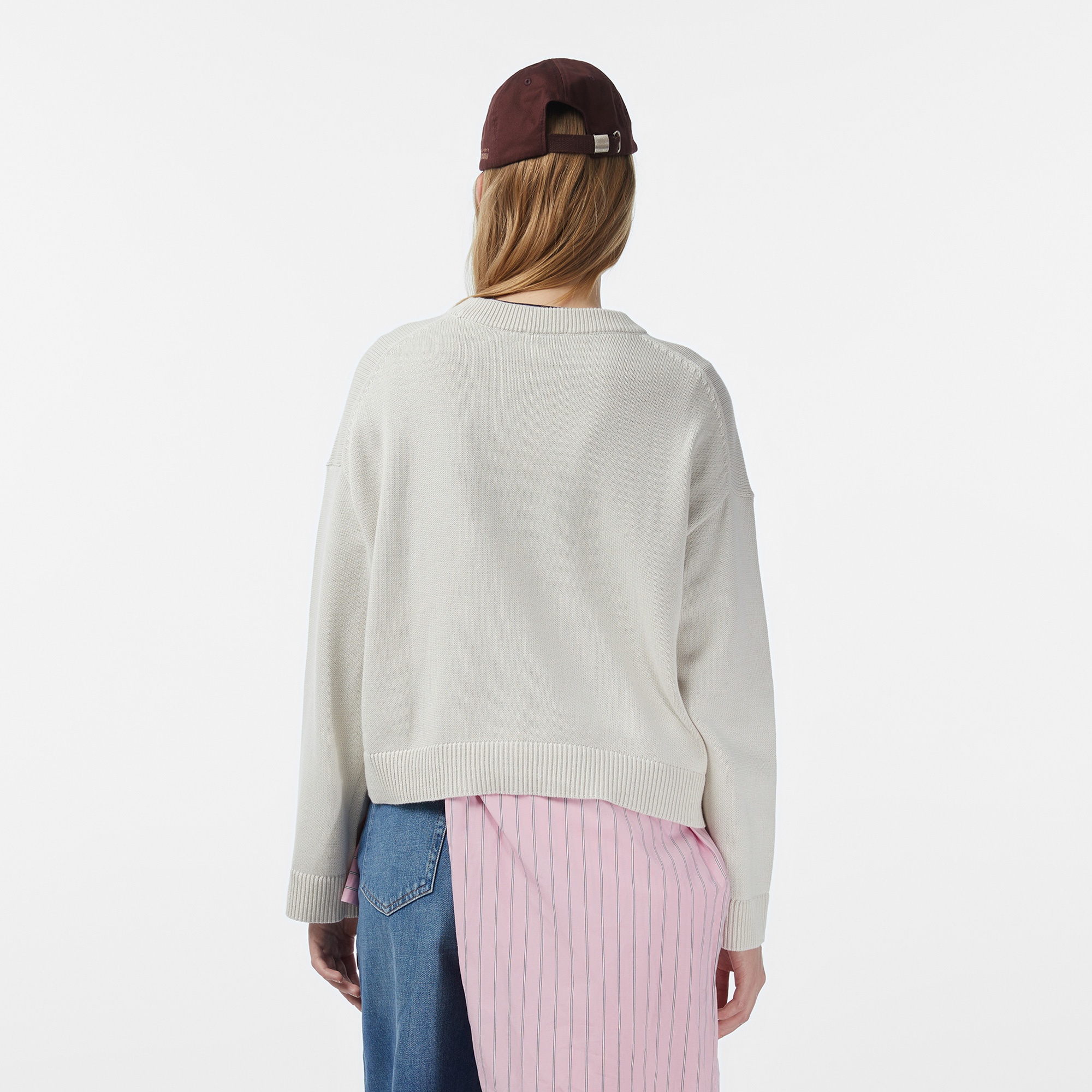 Calvin Klein Smooth Cotton Kadın Beyaz Triko