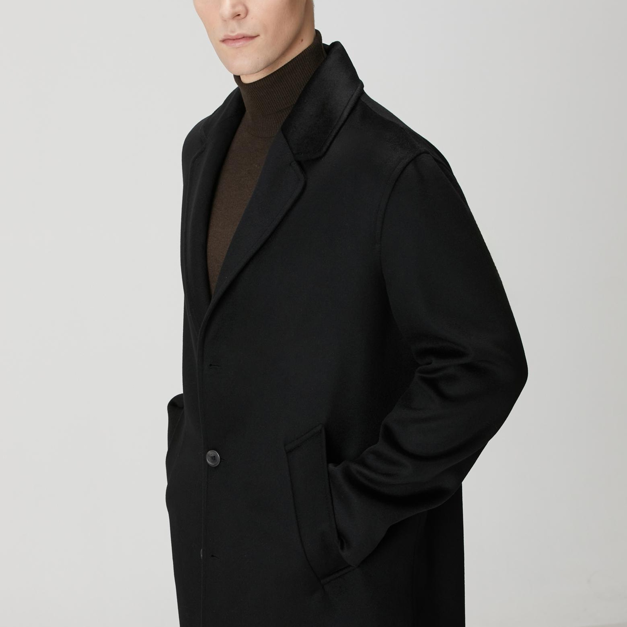 Network Erkek Siyah Limited Yün Palto