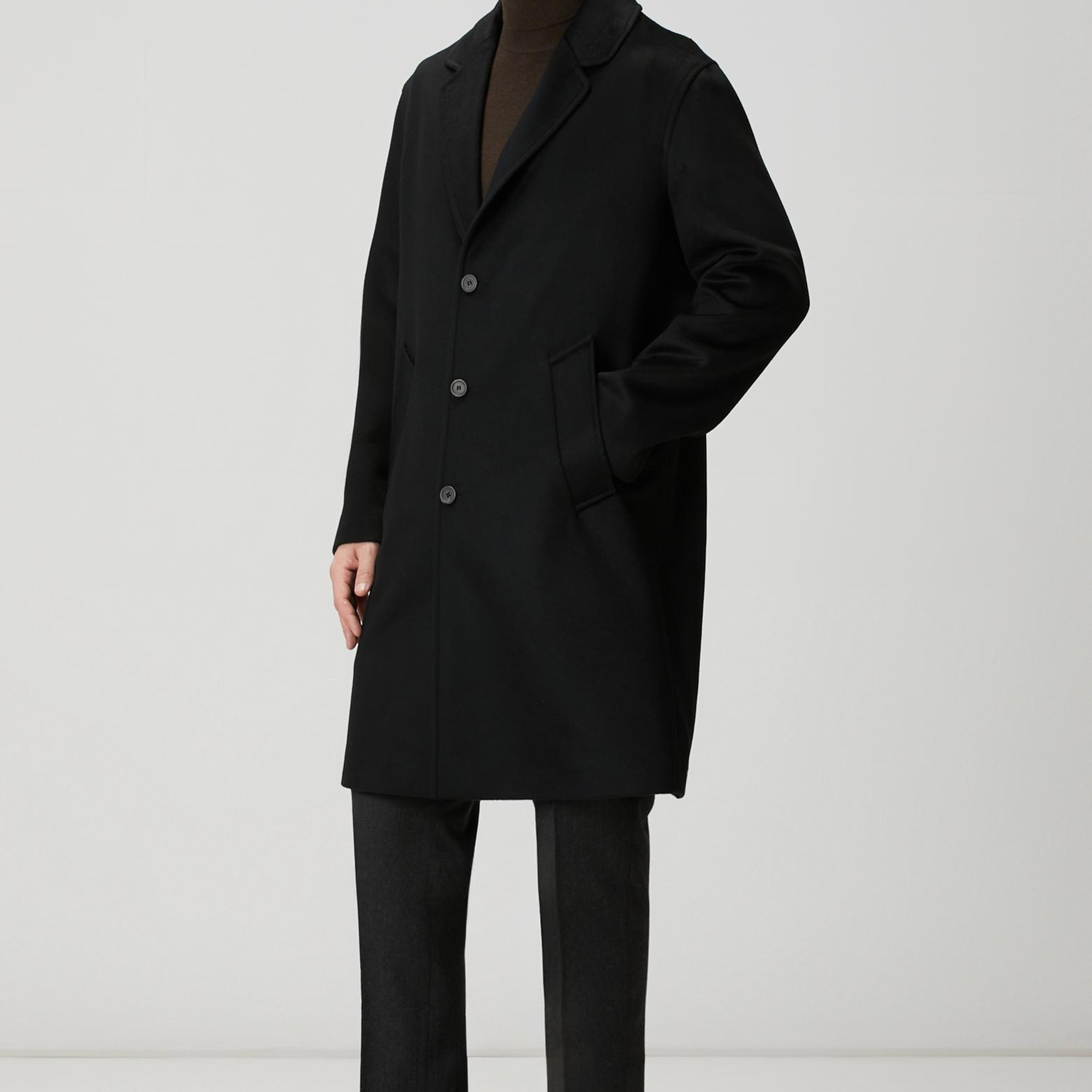 Network Erkek Siyah Limited Yün Palto