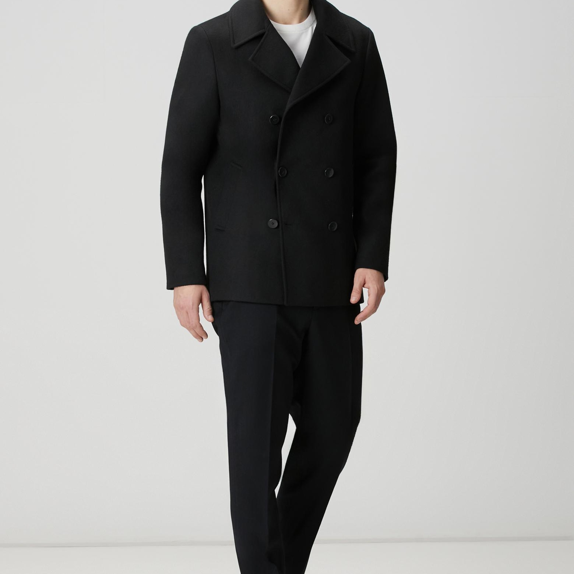 Network Erkek Siyah Kruvaze Gemici Kaban