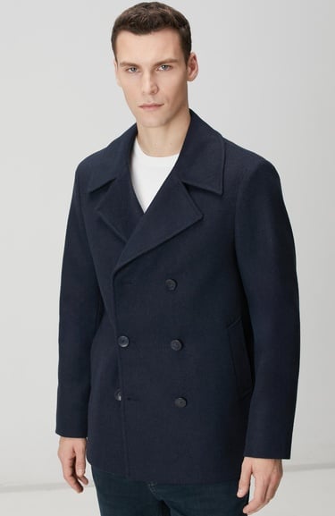  Network Erkek Lacivert Kruvaze Gemici Kaban