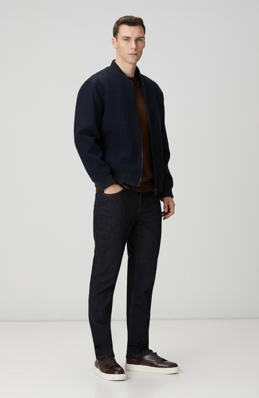  Network Erkek Kahverengi Kolu Jakar Detaylı Triko Kazak