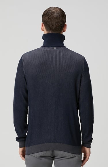  Network Erkek Lacivert Dik Yaka Çift Renk Kazak
