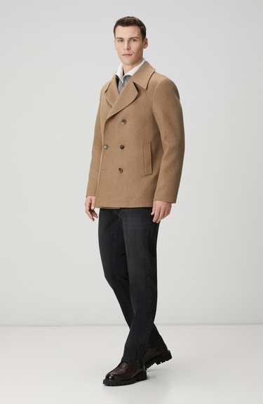  Network Erkek Açık Gri Dik Yaka Çift Renk Kazak