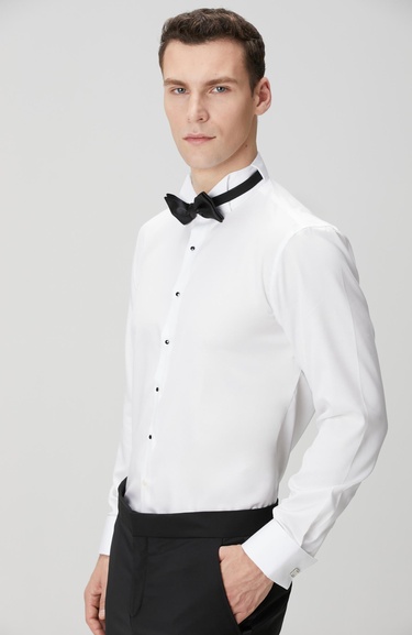  Network Erkek Non-Iron Beyaz Smokin Gömlek