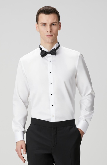  Network Erkek Non-Iron Beyaz Smokin Gömlek