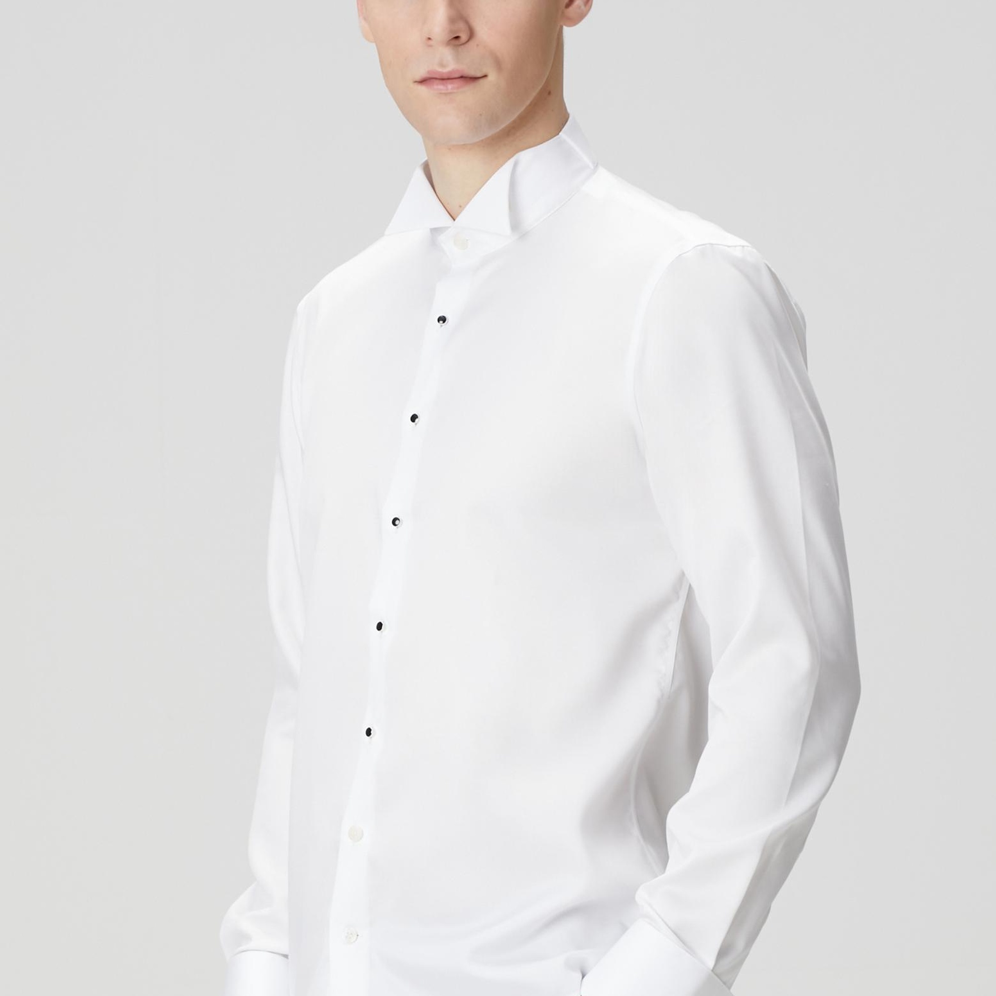 Network Erkek Non-Iron Beyaz Smokin Gömlek