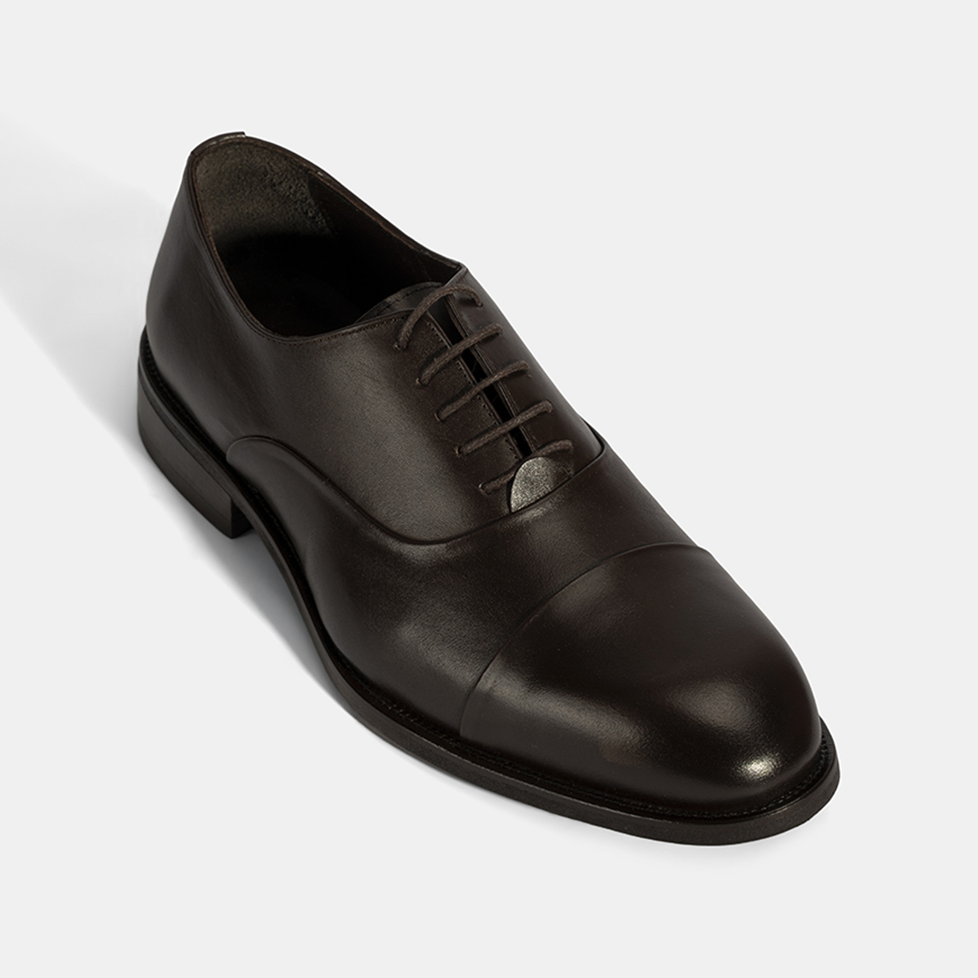 Erkek Kahve Bağcıklı Deri Klasik Ayakkabı