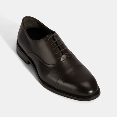  Erkek Kahve Bağcıklı Deri Klasik Ayakkabı