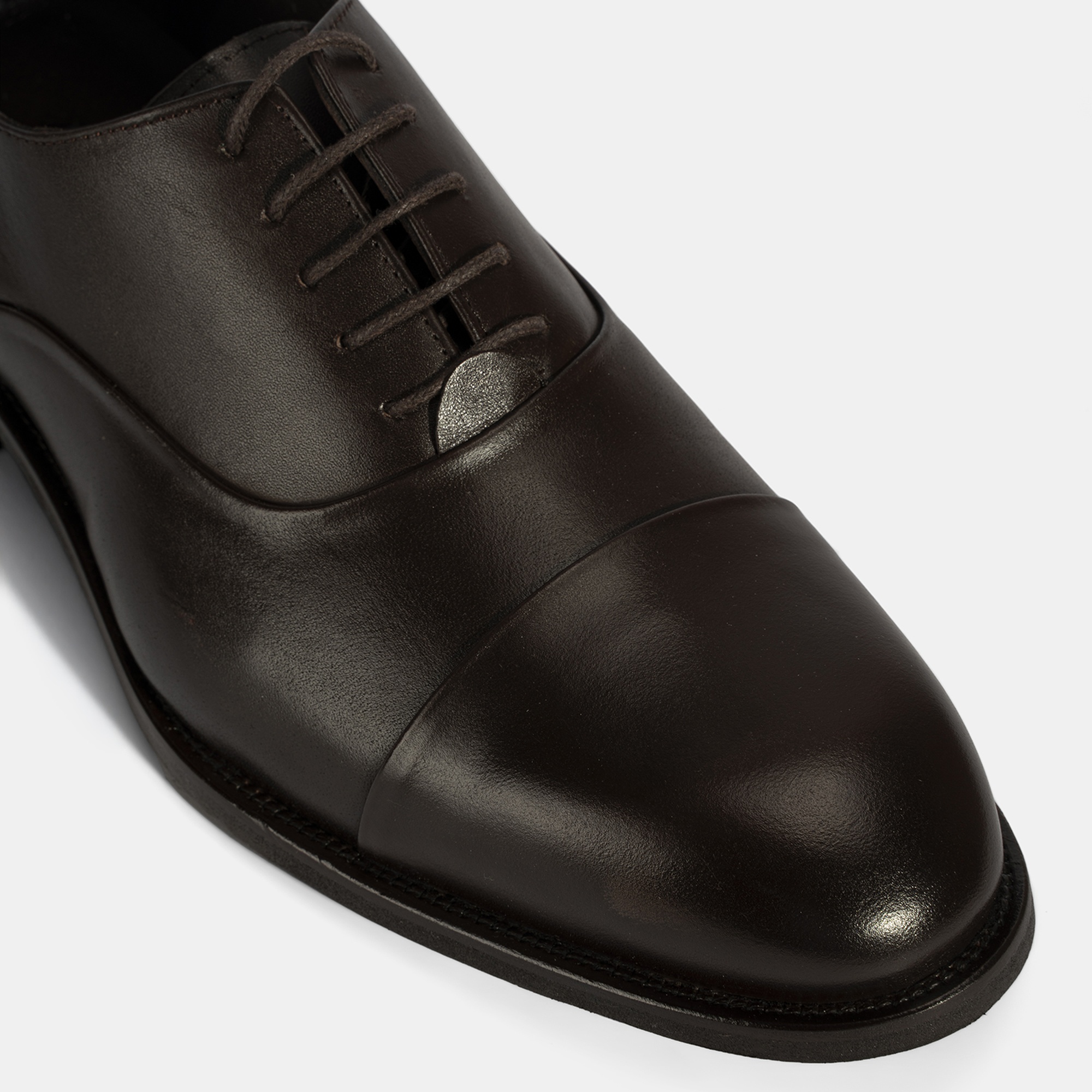 Erkek Kahve Bağcıklı Deri Klasik Ayakkabı