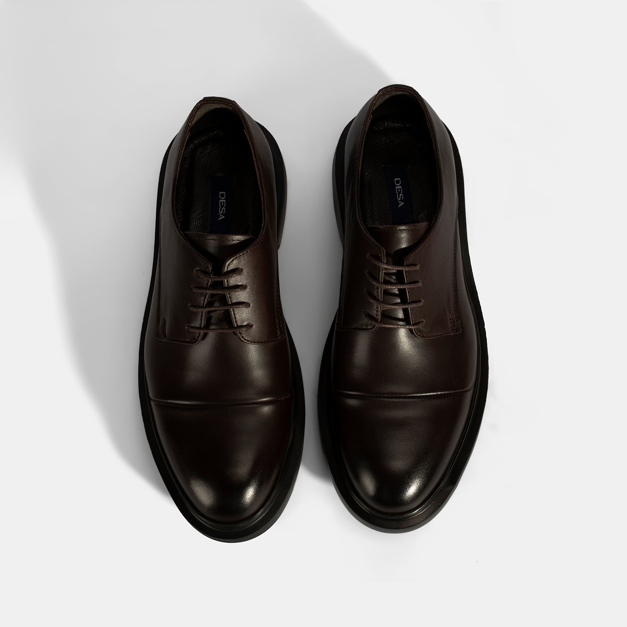 Erkek Kahve Bağcıklı Deri Klasik Ayakkabı