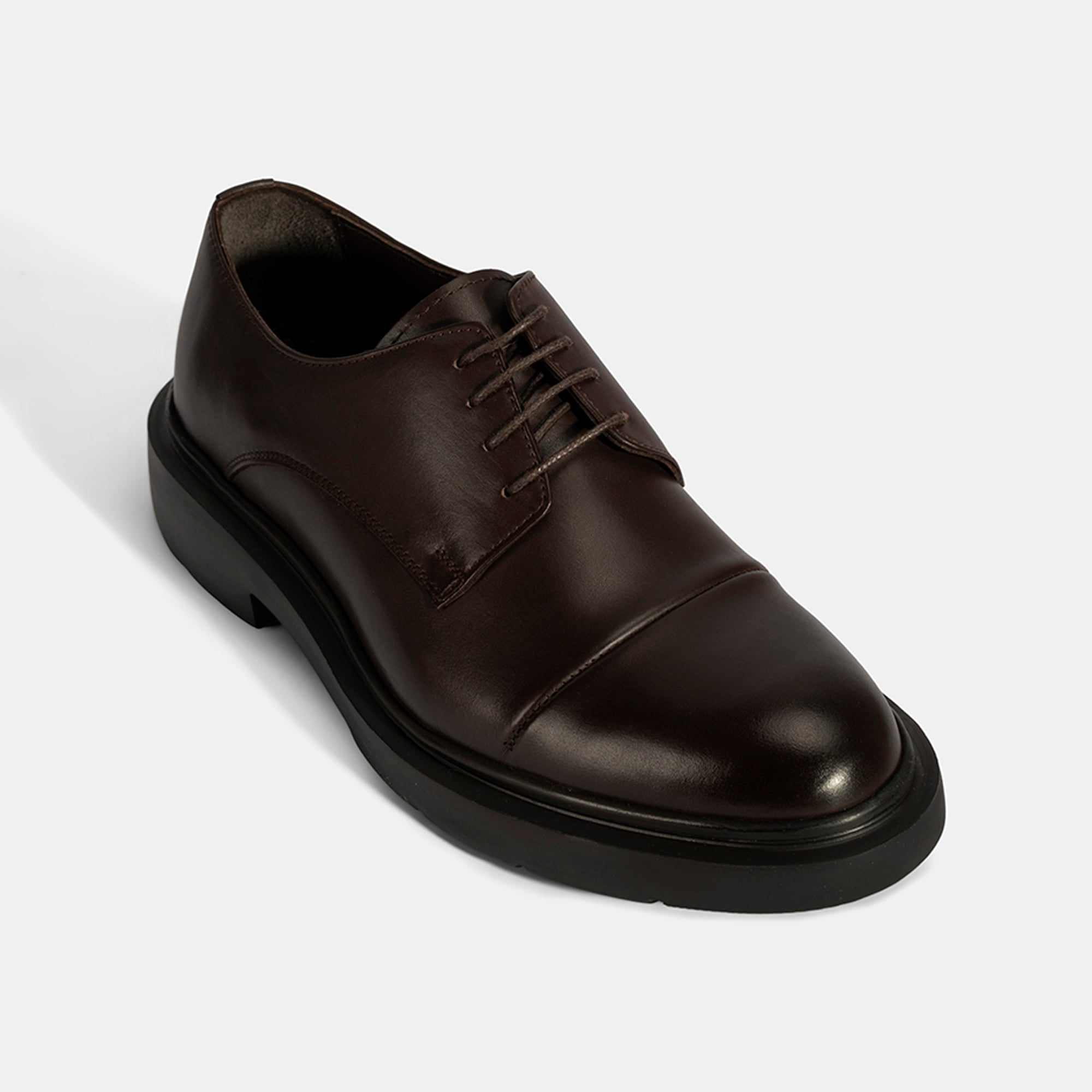 Erkek Kahve Bağcıklı Deri Klasik Ayakkabı