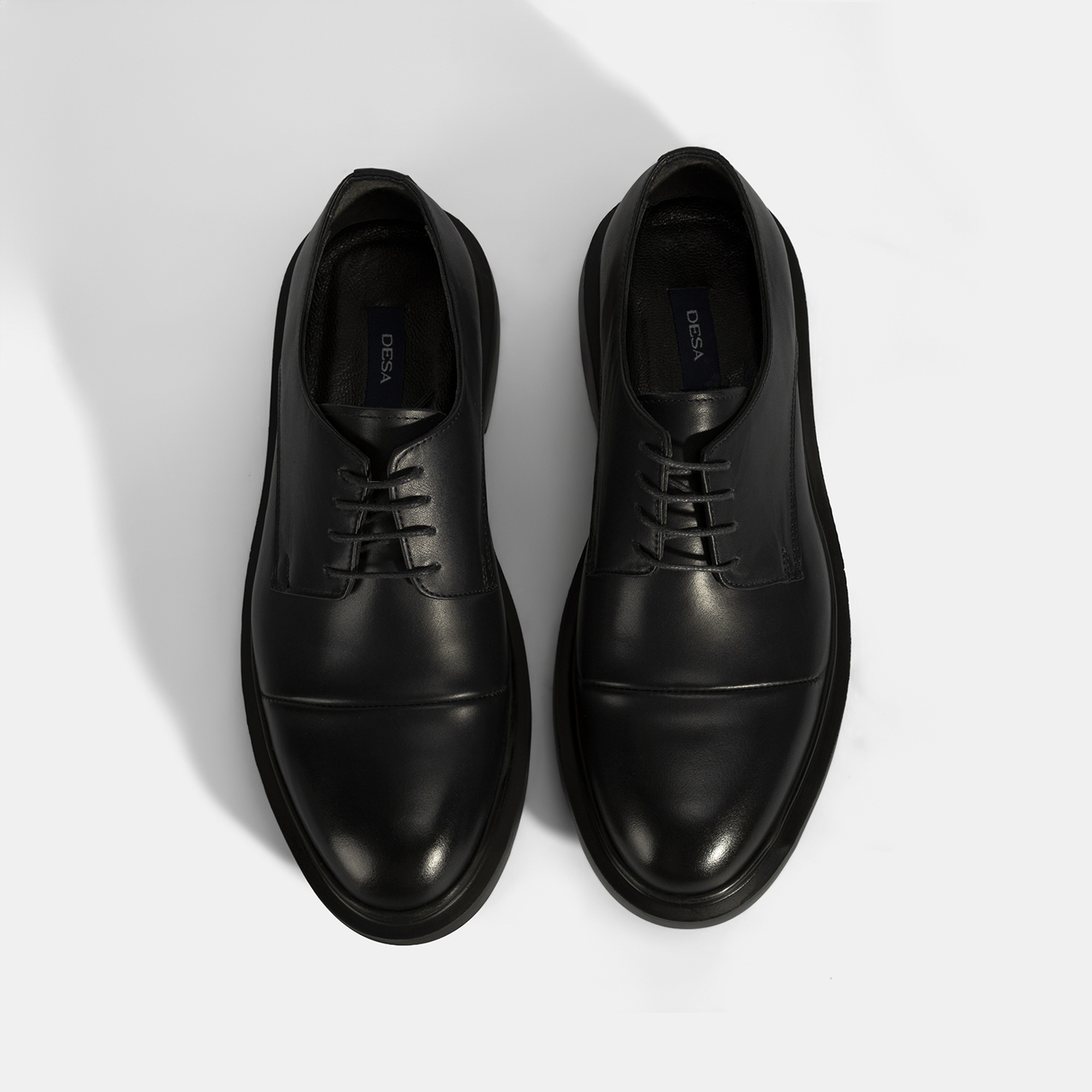 Erkek Siyah Bağcıklı Deri Klasik Ayakkabı