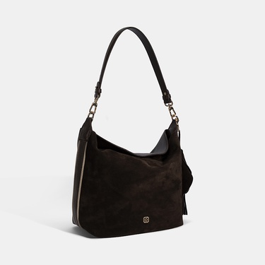  Kadın Kahve Püskül Aksesuarlı Omuz Çantası