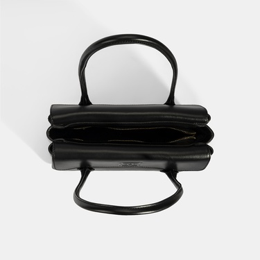  DESA Kadın Siyah Monogram Baskılı Deri Omuz Çantası