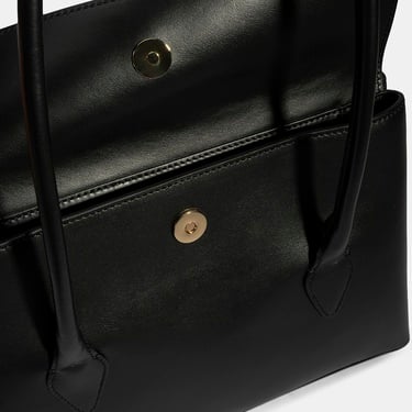  DESA Kadın Siyah Monogram Baskılı Deri Omuz Çantası