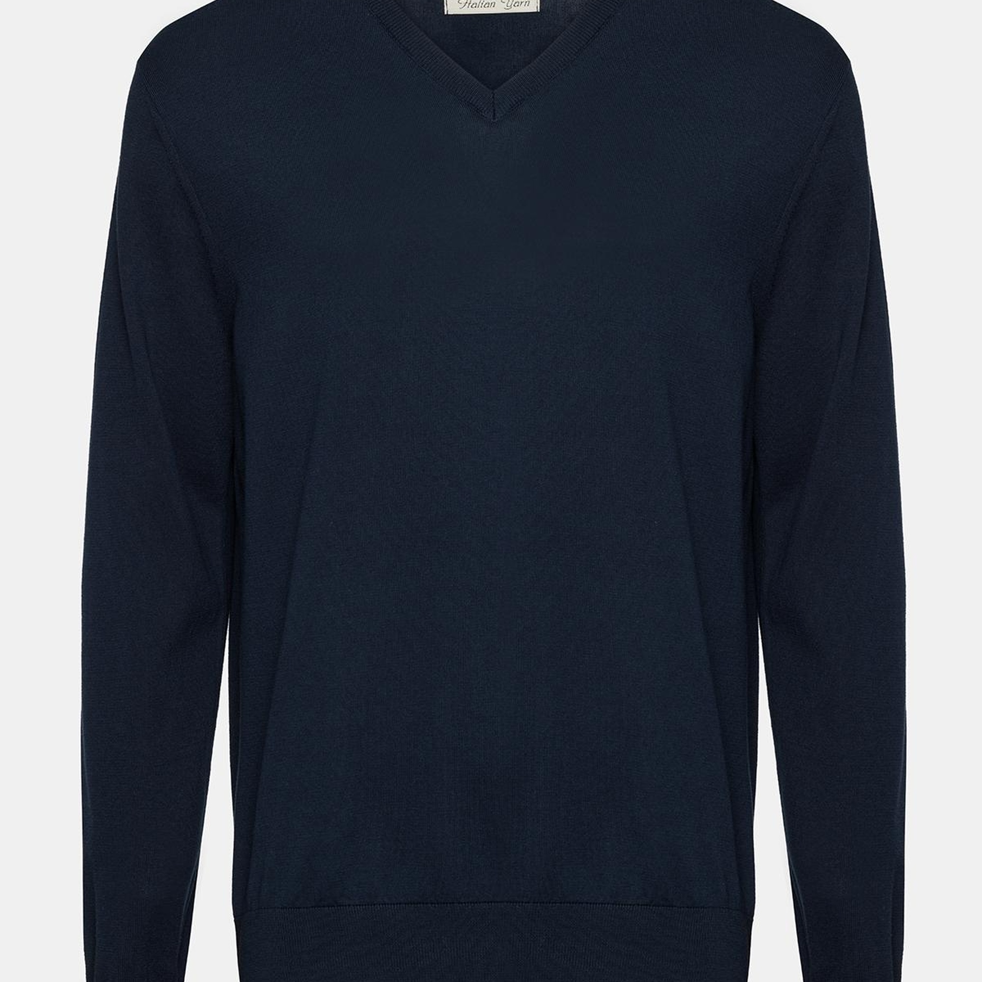 Erkek Lacivert Organik Pamuklu V Yaka Kazak