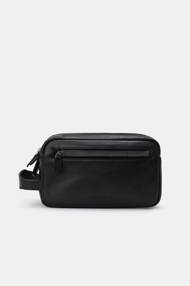  Erkek Siyah Deri Kozmetik Çantası