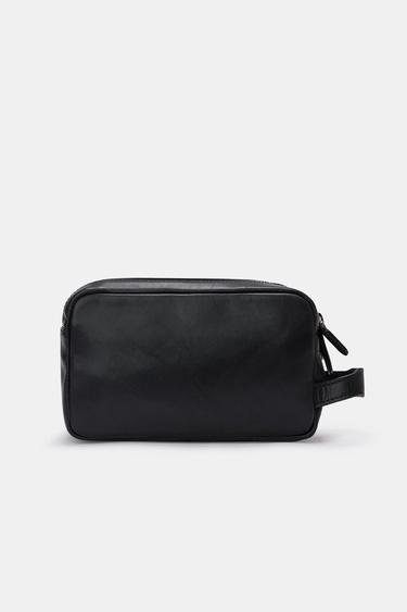  Erkek Siyah Deri Kozmetik Çantası