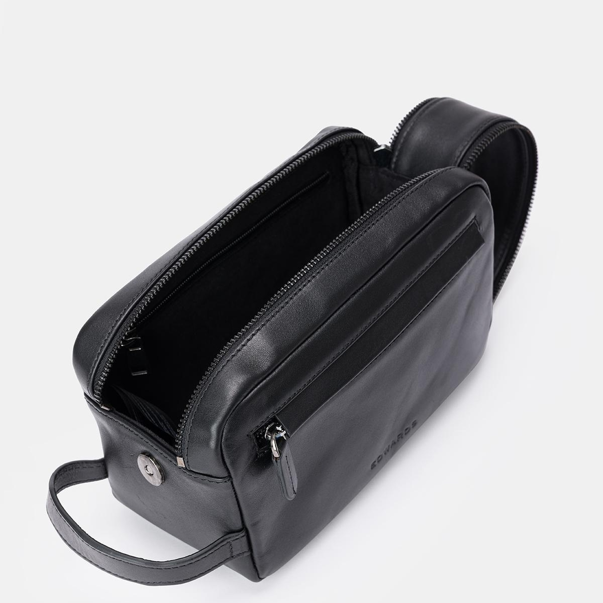 Erkek Siyah Deri Kozmetik Çantası