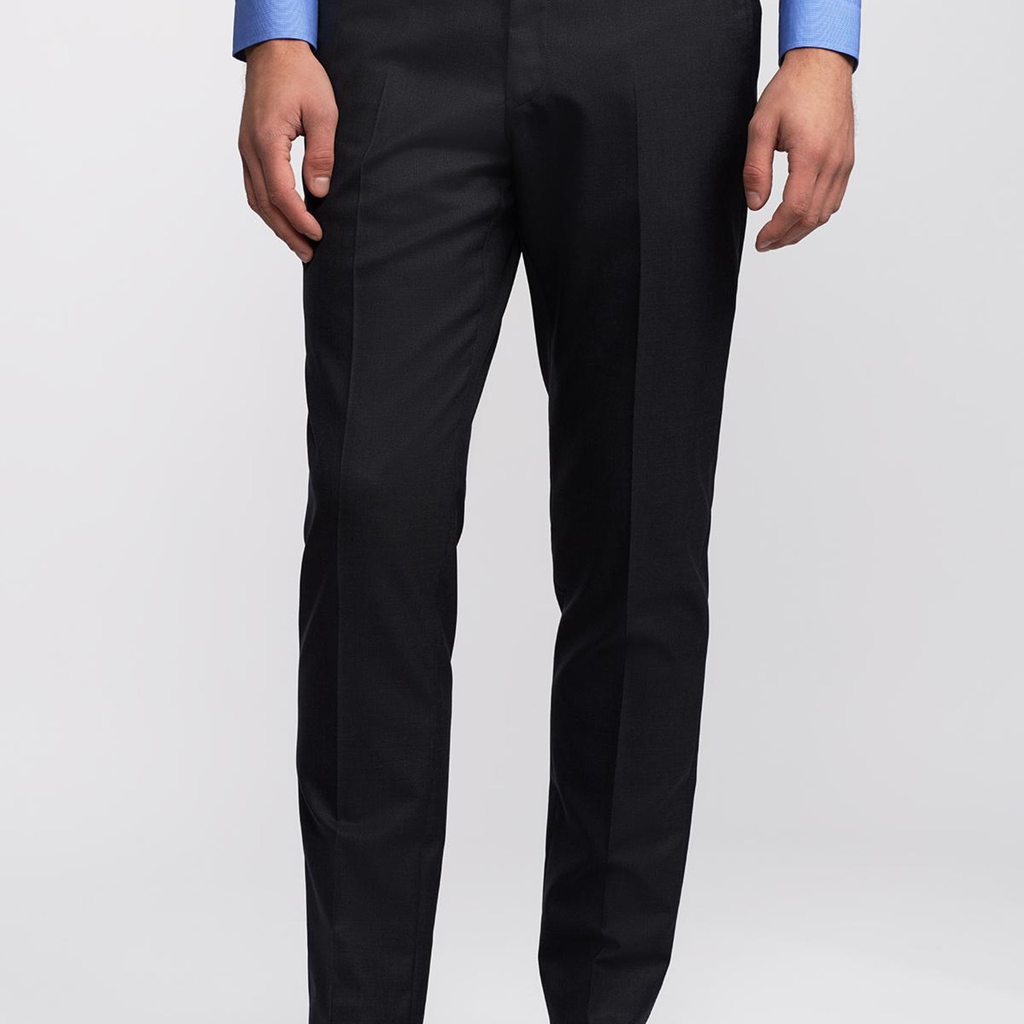 Erkek Antrasit Gri Saf Yün Delfino Klasik Pantolon