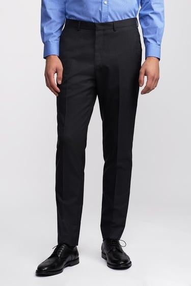  Erkek Antrasit Gri Saf Yün Delfino Klasik Pantolon