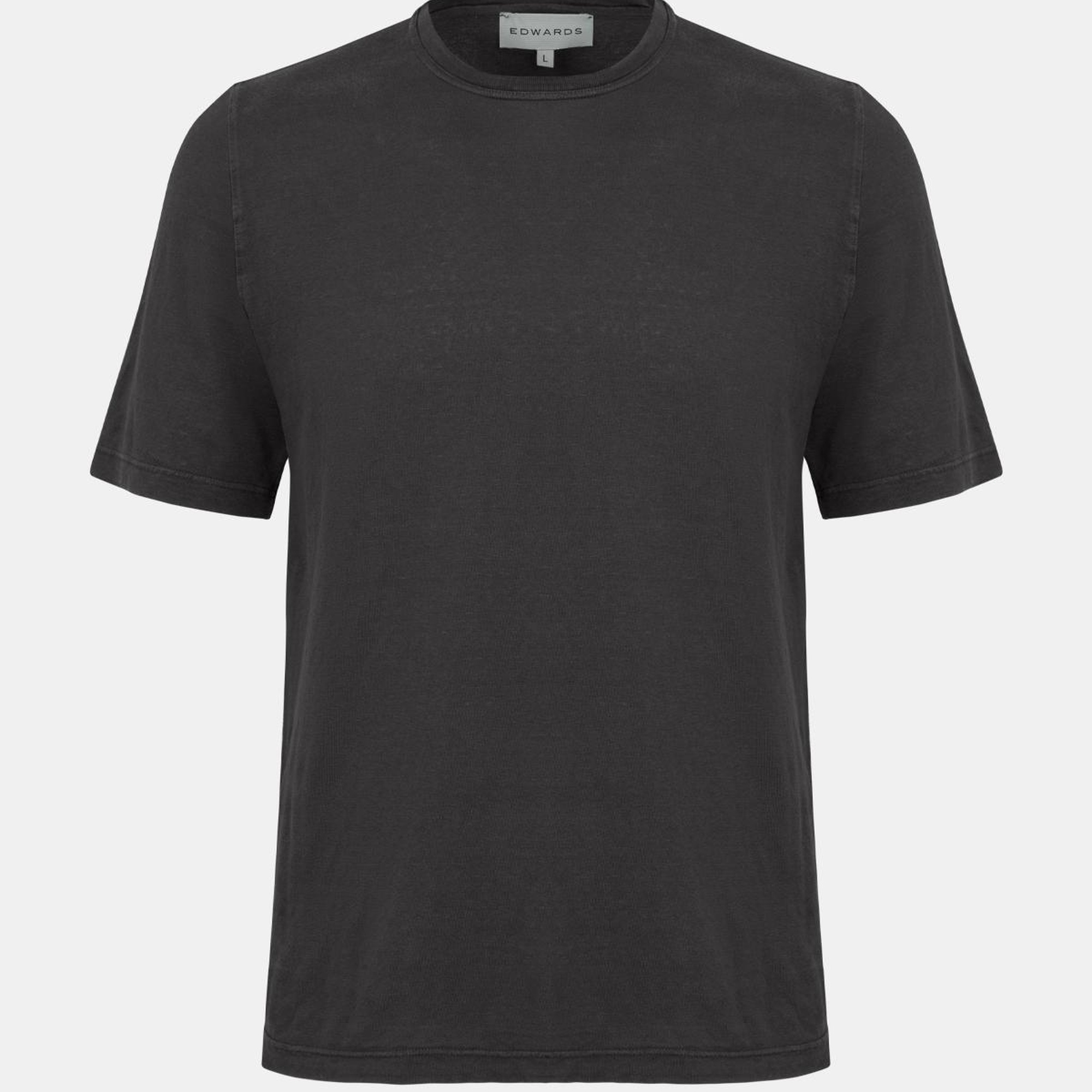 Erkek Yeşil Bisiklet Yaka Keten T-Shirt