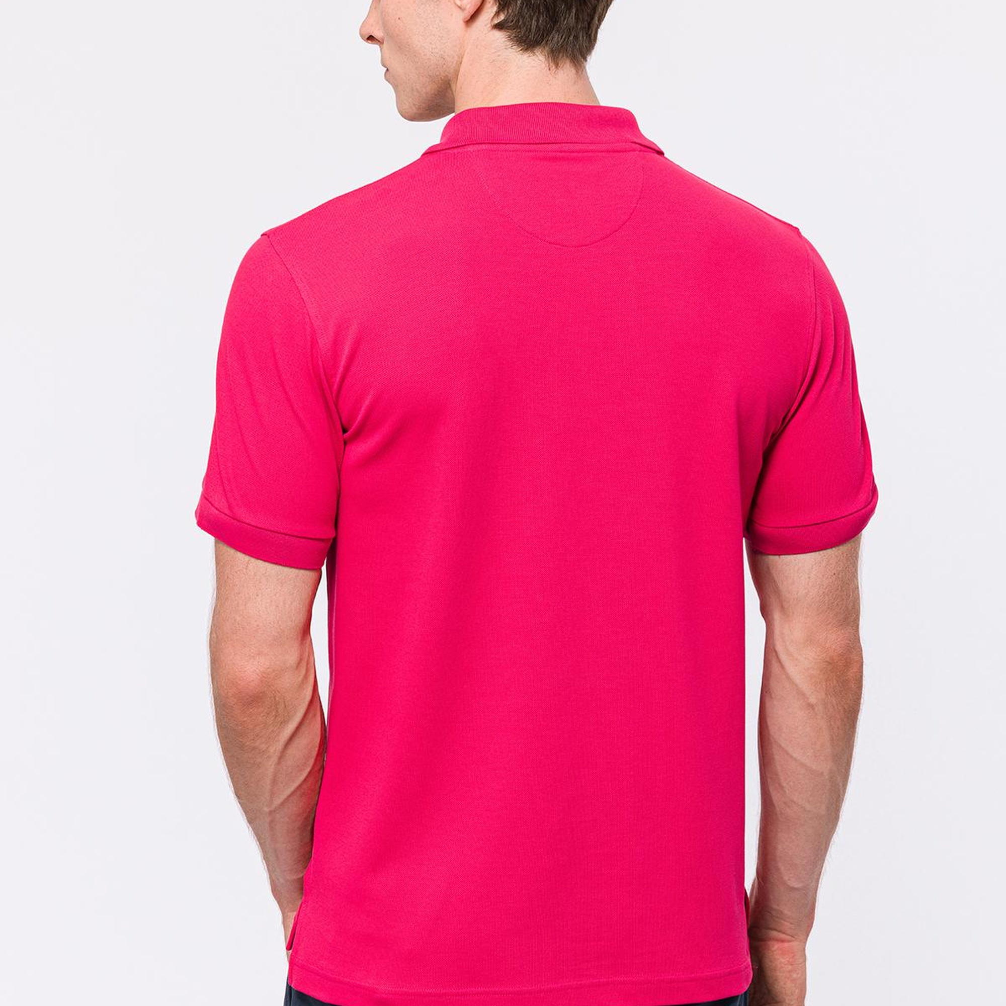 Erkek Koyu Pembe Kısa Kollu Polo Yaka T-Shirt