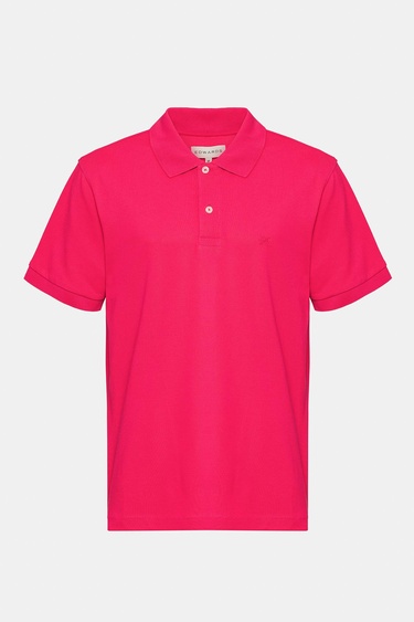  Erkek Koyu Pembe Kısa Kollu Polo Yaka T-Shirt