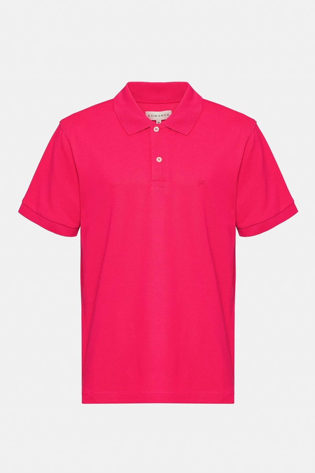  Erkek Koyu Pembe Kısa Kollu Polo Yaka T-Shirt