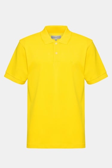  Erkek Sarı Kısa Kollu Polo Yaka T-Shirt